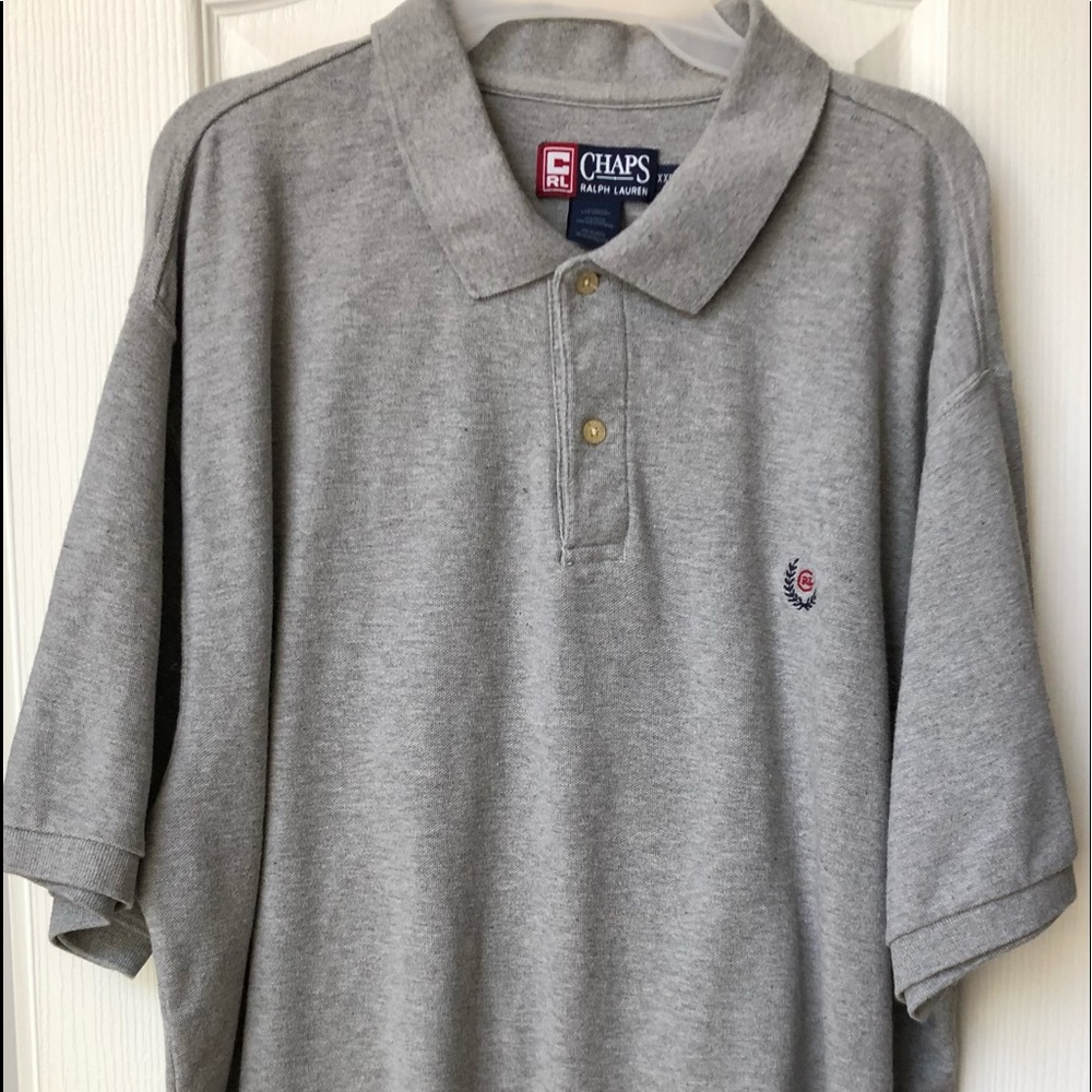 Mens Chaps Ralph Lauren Gray Polo Shirt-Size XXL(runs small)